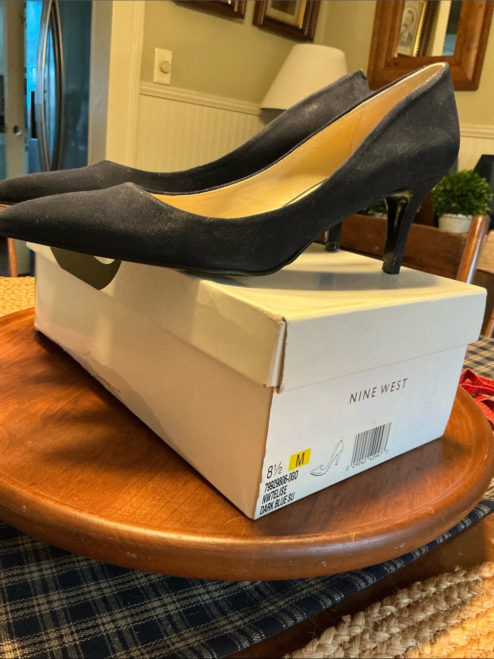 Nine West Dark Blue Suede Shoes - Picture 4 of 5